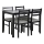 Conjunto de comedor: mesa + 4 sillas EMILY, color negro
