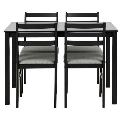 Conjunto de comedor: mesa + 4 sillas EMILY, color negro