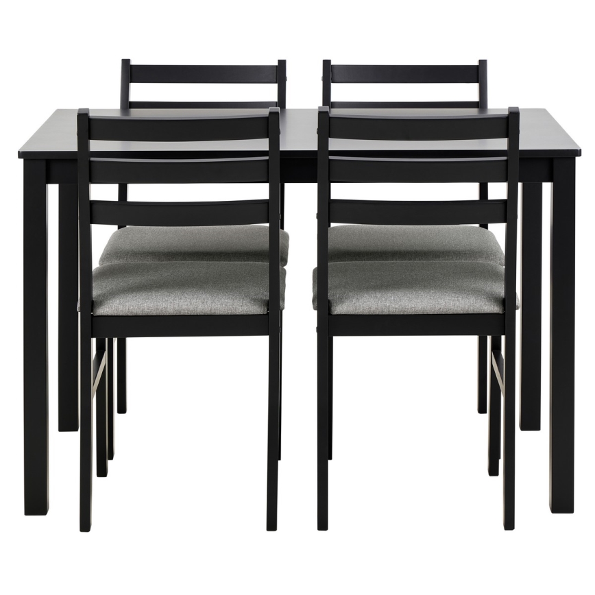 Conjunto de comedor: mesa + 4 sillas EMILY, color negro