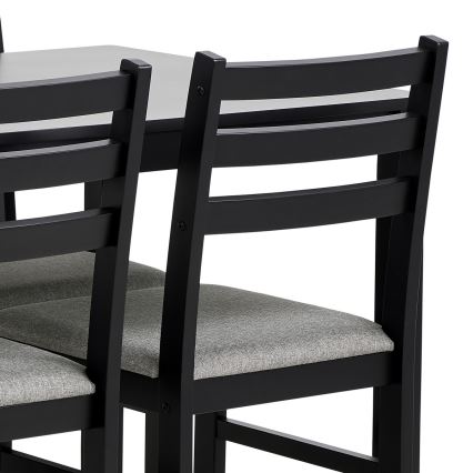 Conjunto de comedor: mesa + 4 sillas EMILY, color negro