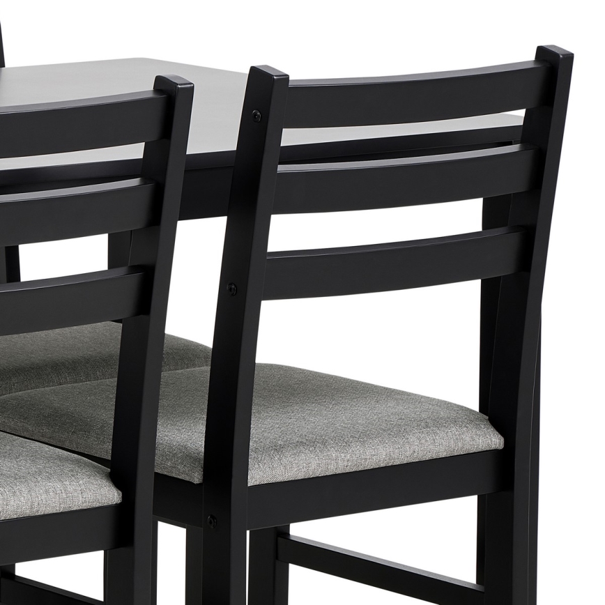 Conjunto de comedor: mesa + 4 sillas EMILY, color negro