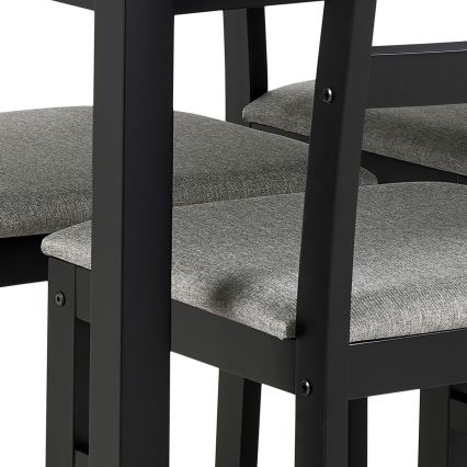 Conjunto de comedor: mesa + 4 sillas EMILY, color negro