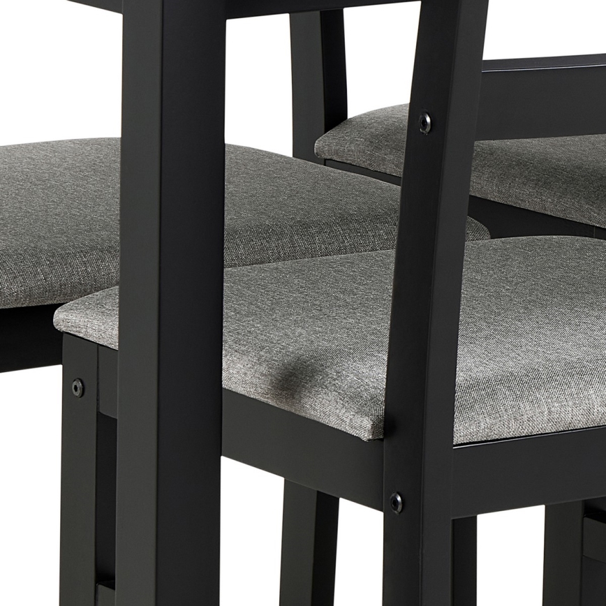 Conjunto de comedor: mesa + 4 sillas EMILY, color negro