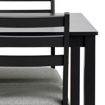 Conjunto de comedor: mesa + 4 sillas EMILY, color negro