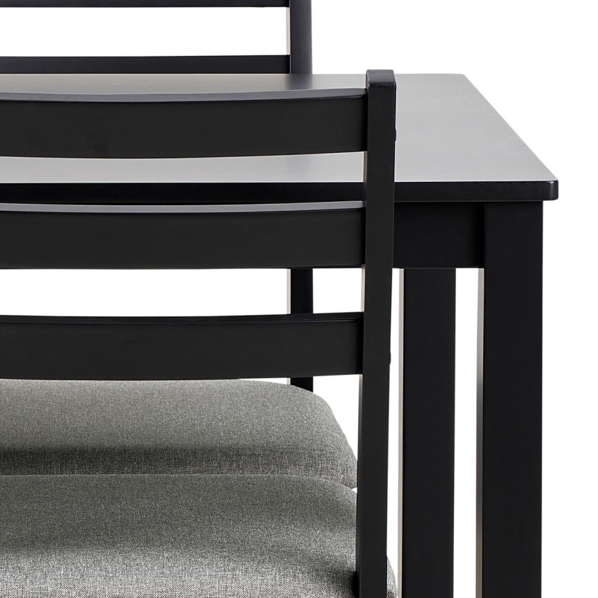 Conjunto de comedor: mesa + 4 sillas EMILY, color negro