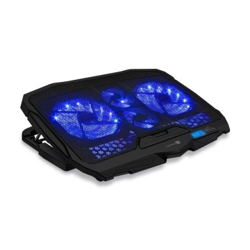 CONNECT IT CCP-2200-BK - Almohadilla de refrigeración para portátil 4x Ventilador 2xUSB negro/azul