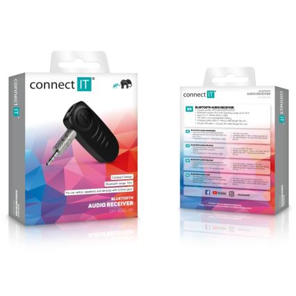 CONNECT IT CFF-4050-BK - Receptor de audio Bluetooth AUX 110 mAh