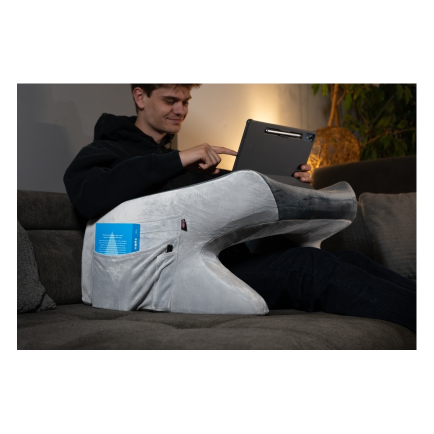 CONNECT IT CFH-1020-GY - Cojín ergonómico ErgoWork para lectura y trabajo, gris/blanco