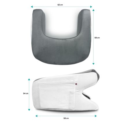 CONNECT IT CFH-1020-GY - Cojín ergonómico ErgoWork para lectura y trabajo, gris/blanco