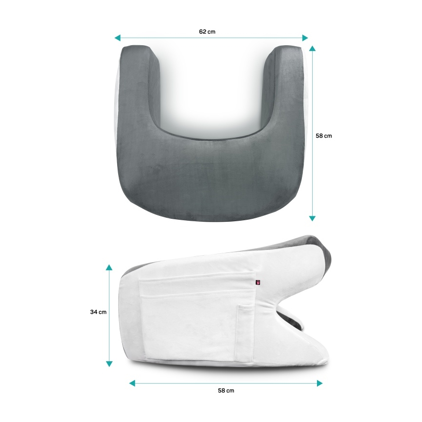 CONNECT IT CFH-1020-GY - Cojín ergonómico ErgoWork para lectura y trabajo, gris/blanco