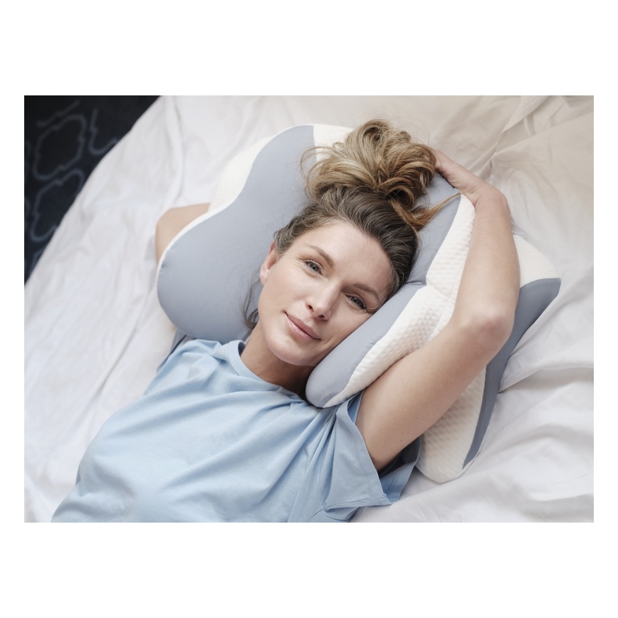 CONNECT IT CFH-6032-WH - Almohada anatómica Gemini blanca/gris