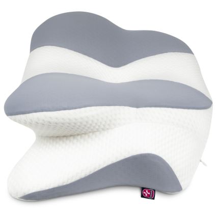 CONNECT IT CFH-6032-WH - Almohada anatómica Gemini blanca/gris