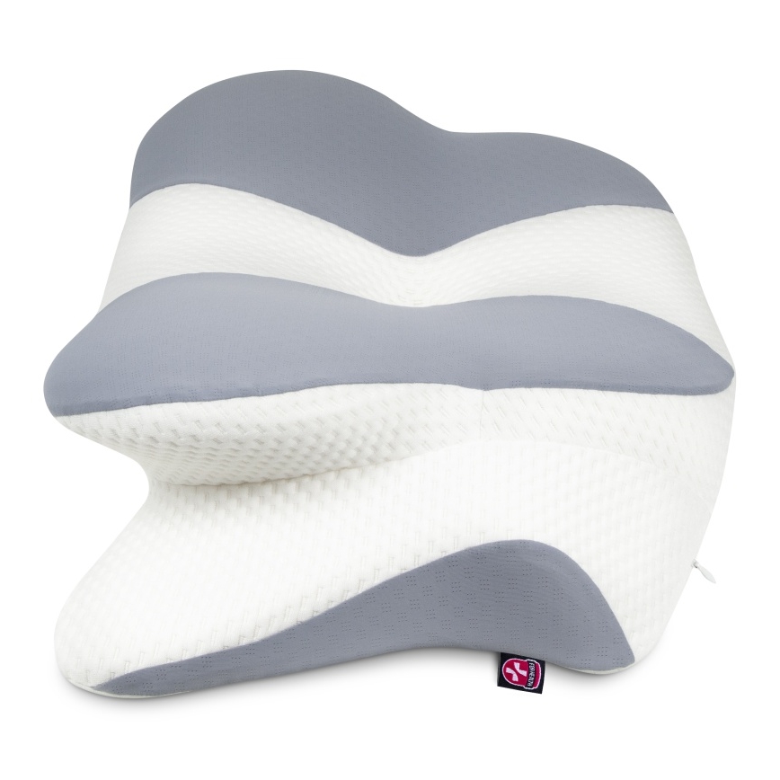 CONNECT IT CFH-6032-WH - Almohada anatómica Gemini blanca/gris