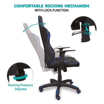 CONNECT IT CGC-0700-BL - Silla gaming LeMans Pro negra/azul