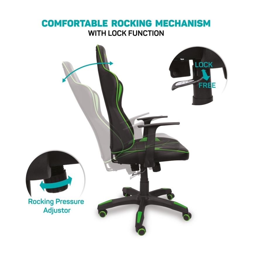 CONNECT IT CGC-0700-GR - Silla gaming LeMans Pro negra/verde