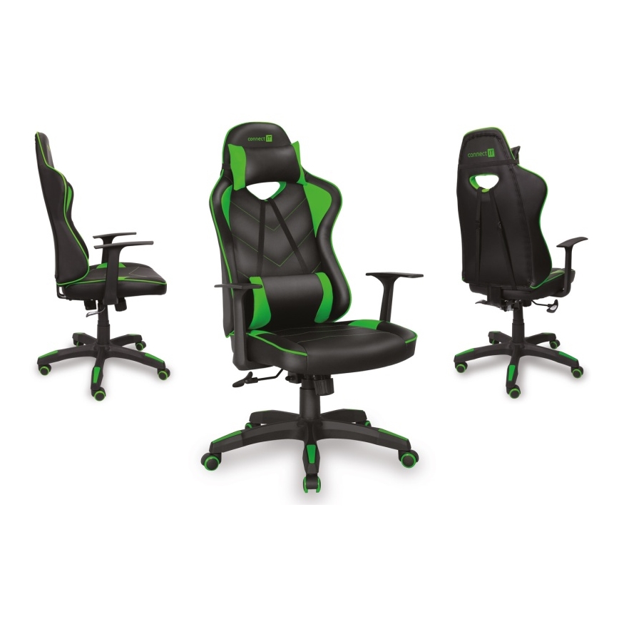CONNECT IT CGC-0700-GR - Silla gaming LeMans Pro negra/verde