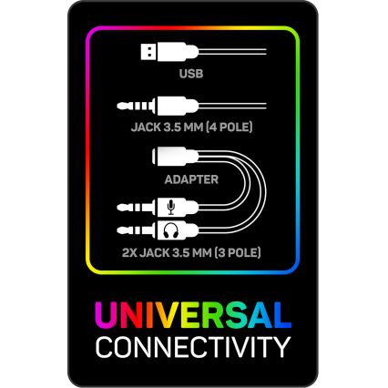 CONNECT IT CHP-3595-WH - LED RGB Auriculares gaming con cable con un micrófono blanco/negro