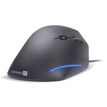 CONNECT IT CMO-2500-BK - Ratón ergonómico alámbrico Verti Wire 1000/1600 DPI negro