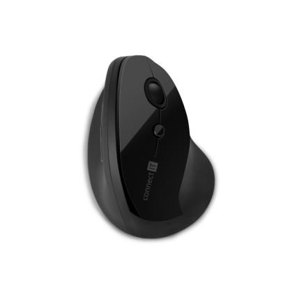 CONNECT IT CMO-2700-BK - Ratón ergonómico inalámbrico 800/1200/1600 DPI 1xAA negro