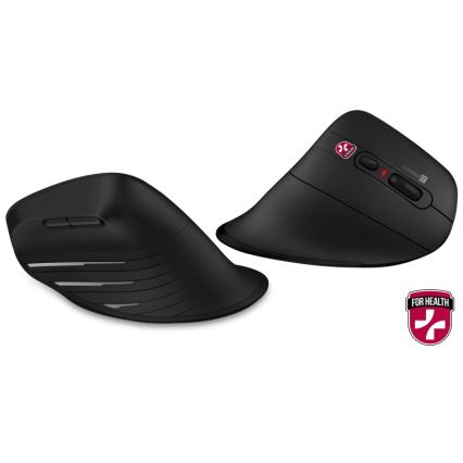 CONNECT IT CMO-2880-BK - Ratón inalámbrico ergonómico Verti TriMode 1000/1600/2400 DPI 2xAAA negro