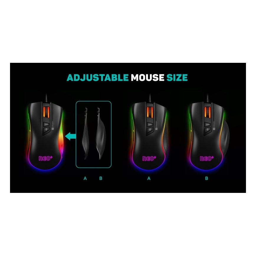 CONNECT IT CMO-3591-BK - Ratón gaming con cable LED RGB 500-7200 DPI negro