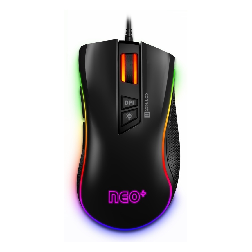 CONNECT IT CMO-3591-BK - Ratón gaming con cable LED RGB 500-7200 DPI negro