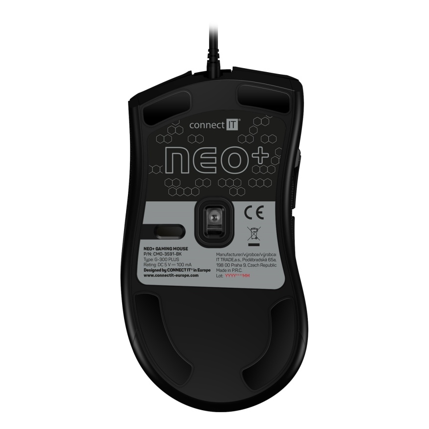 CONNECT IT CMO-3591-BK - Ratón gaming con cable LED RGB 500-7200 DPI negro