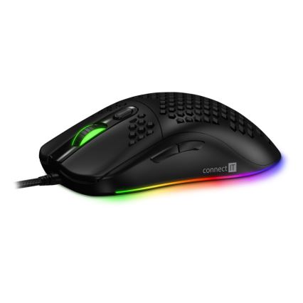 CONNECT IT CMO-5511-BK - Ratón gaming con cable LED RGB 200-12800 DPI negro