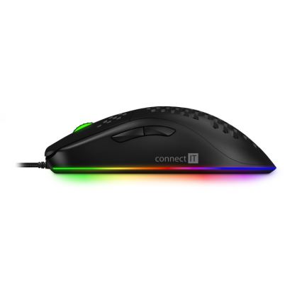 CONNECT IT CMO-5511-BK - Ratón gaming con cable LED RGB 200-12800 DPI negro