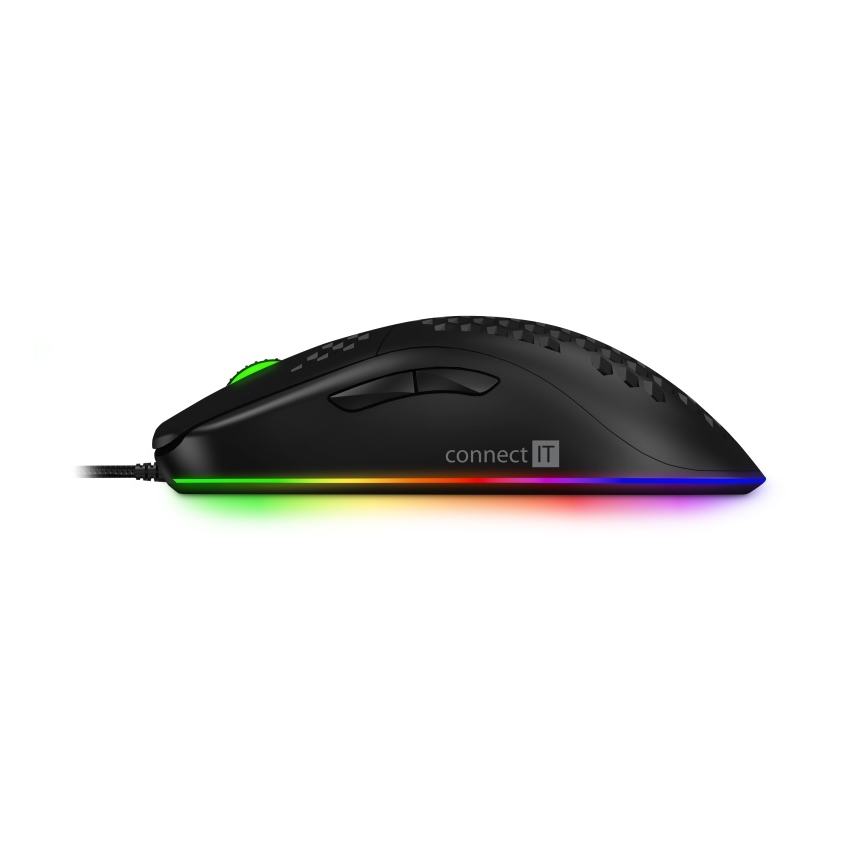 CONNECT IT CMO-5511-BK - Ratón gaming con cable LED RGB 200-12800 DPI negro