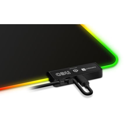 CONNECT IT CMP-3100-SM - Alfombrilla de juego LED RGB para ratón 32x24,5 cm negra