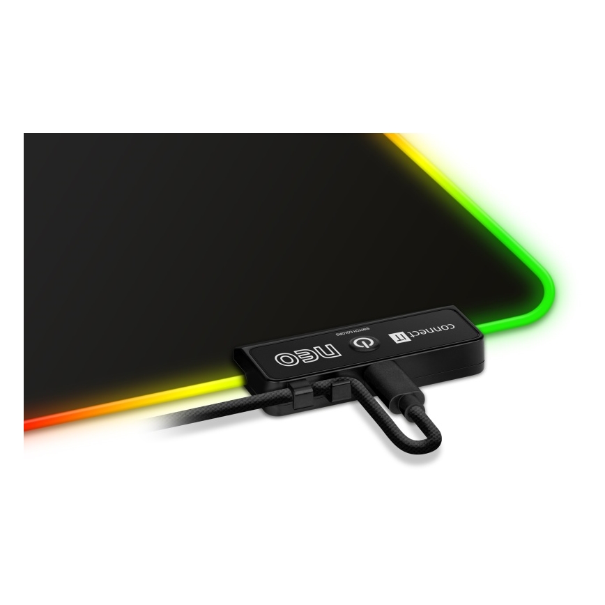 CONNECT IT CMP-3100-SM - Alfombrilla de juego LED RGB para ratón 32x24,5 cm negra