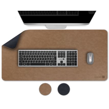 CONNECT IT CMP-4040-LG - Alfombrilla reversible para teclado y ratón 90x40 cm azul/marrón