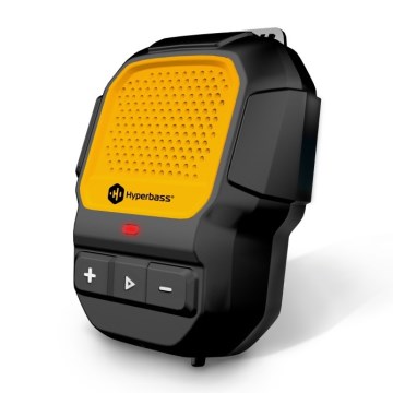 CONNECT IT HSP-1010-BK - Altavoz inalámbrico ClipBEAT con micrófono, 2 W/5 V, 560 mAh, IPX7, negro/amarillo