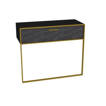 Consola de pared POLKA 76,8x90 cm dorada/negra
