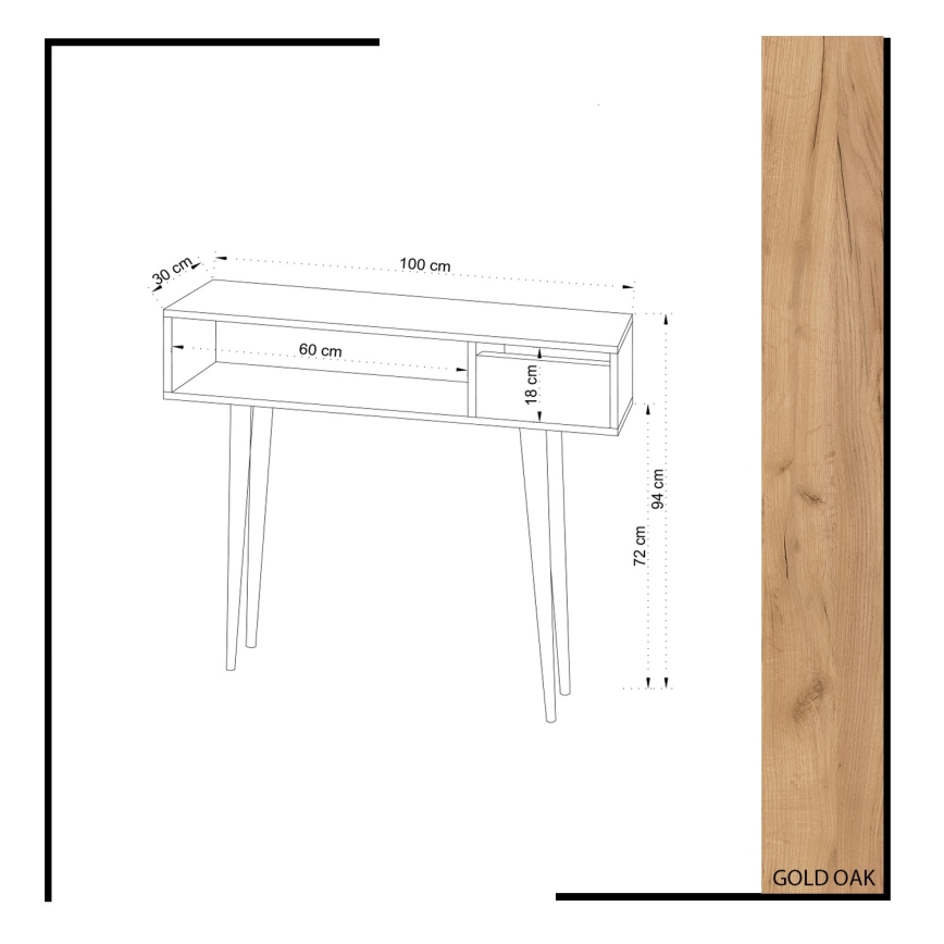 Consola KIOGI 94x100 cm blanca/beige