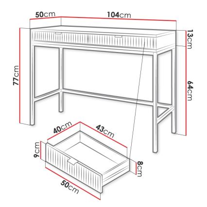 Consola NOVA 77x104 cm blanca/dorada