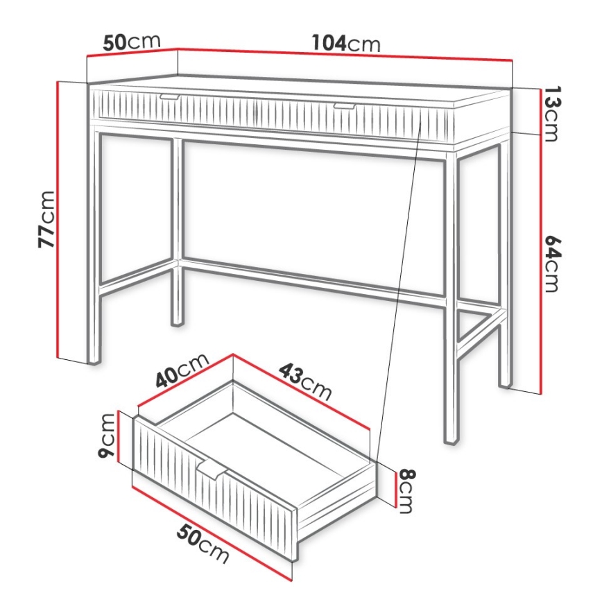 Consola NOVA 77x104 cm blanca/dorada