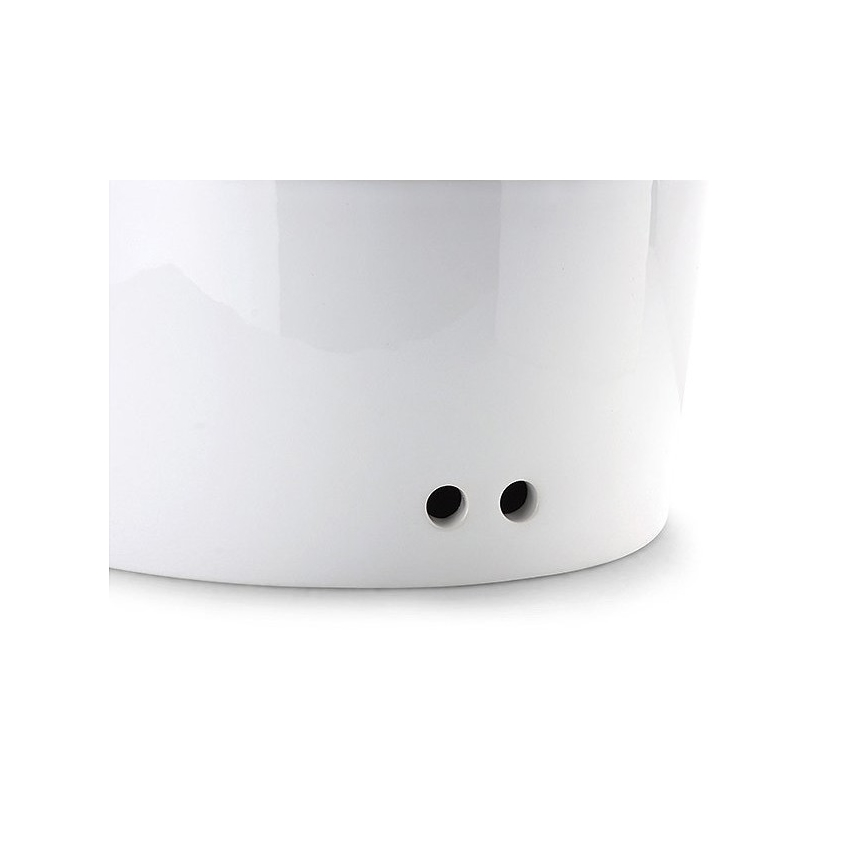 Continenta C3930 - Panera con tapa 30x23 cm blanca/madera de caucho