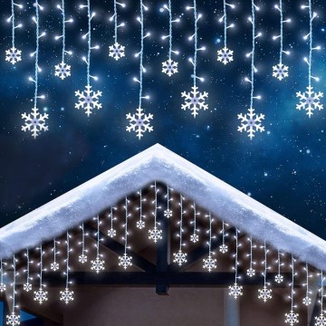Cortina de luces LED para exterior 224xLED 3,5x0,75 m IP44 blanco frío