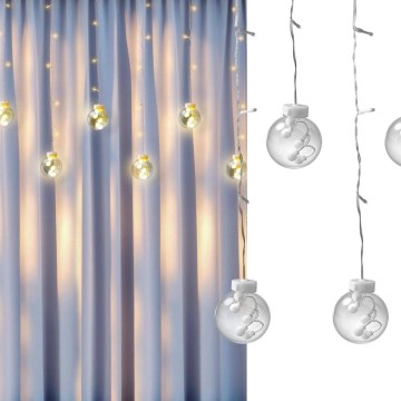 Cortina navideña LED WISH BALLS 108xLED/8 funciones 4,5 m blanco cálido