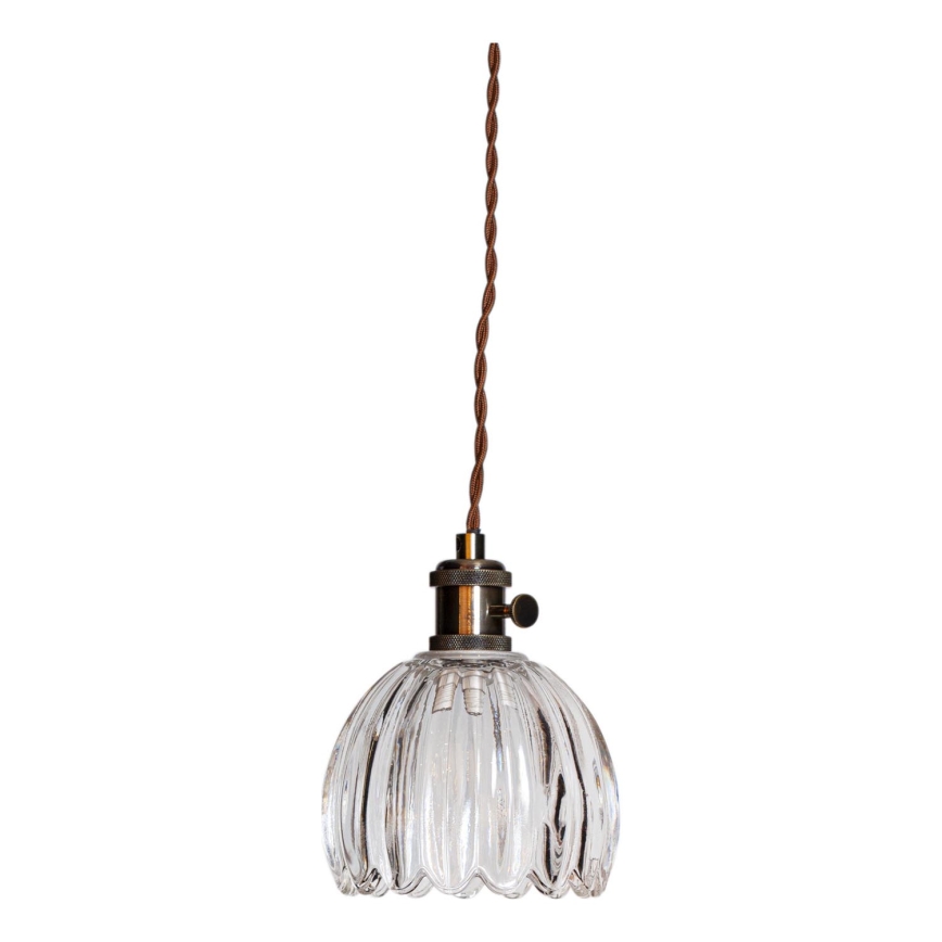 Cottex - Lámpara colgante con cable para enchufe NORA 1xE14/5W/230V transparente
