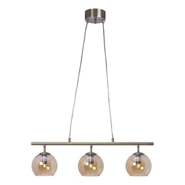 Cottex - Lámpara colgante con cable CAPELLA 3xE14/40W/230V ahumada/marrón