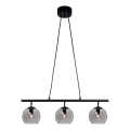 Cottex - Lámpara colgante con cable CAPELLA 3xE14/40W/230V ahumado/negro