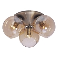 Cottex - Lámpara de techo CAPELLA 3xE14/40W/230V Ø 37 cm ahumado/marrón