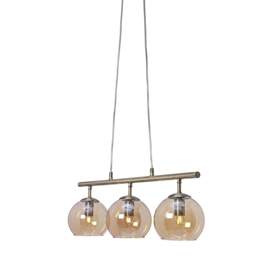 Cottex - Lámpara colgante con cable CAPELLA 3xE14/40W/230V ahumada/marrón