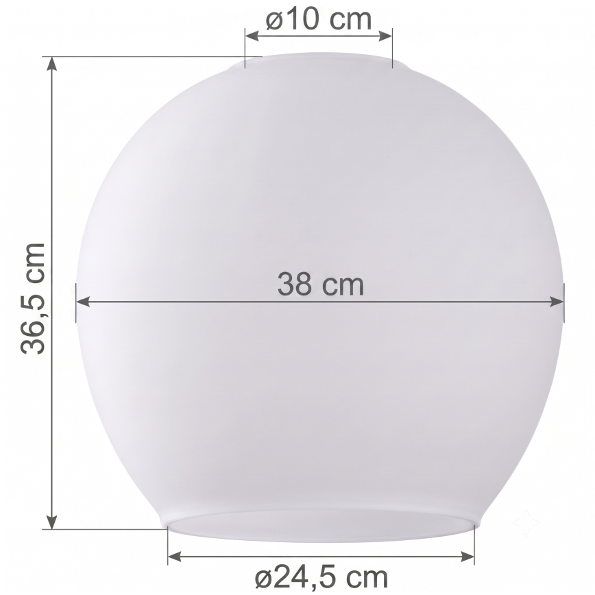 Cristal de repuesto para lámpara colgante KULA E27, diámetro 38 cm, blanco/transparente