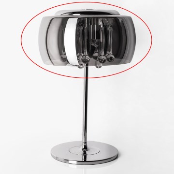 Cristal de repuesto para lámpara de sobremesa G9, diámetro 28 cm, gris ahumado