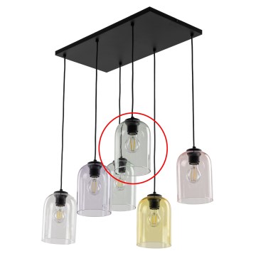 Cristal de repuesto para lámpara de techo E27, diámetro 14 cm, verde ahumado