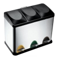 Cubo para reciclaje 24 l, negro/acero inoxidable